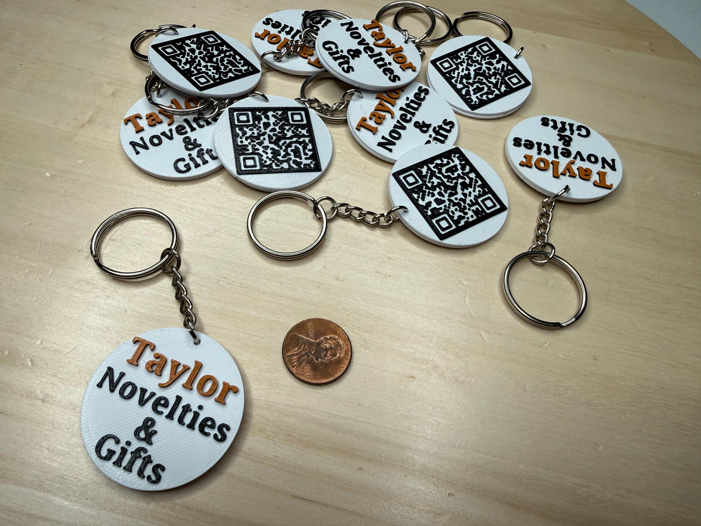 Custom QR Code & Text Keychain | Personalized Scan Tag | Business, Contact, Social Media Link Key Chain