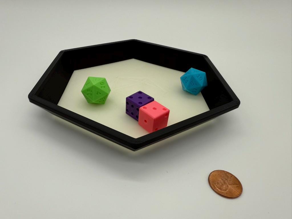 Mini Hexagonal Dice Tray Tabletop RPG Accessory for Dungeons & Dragons, Game Night D20 Dice 3D Printed Gaming Tray Players Dungeon Masters