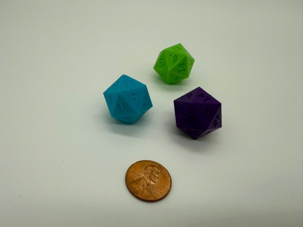 D20 Dice | Tabletop RPG Dice for Dungeons & Dragons, Pathfinder & Game Night | 3D Printed Gaming Die for Players & Dungeon Masters