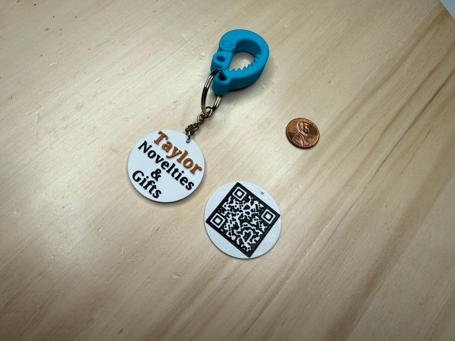 Custom QR Code & Text Keychain with Carabiner | Personalized Scan Tag for Business, Social Media Contact Info
