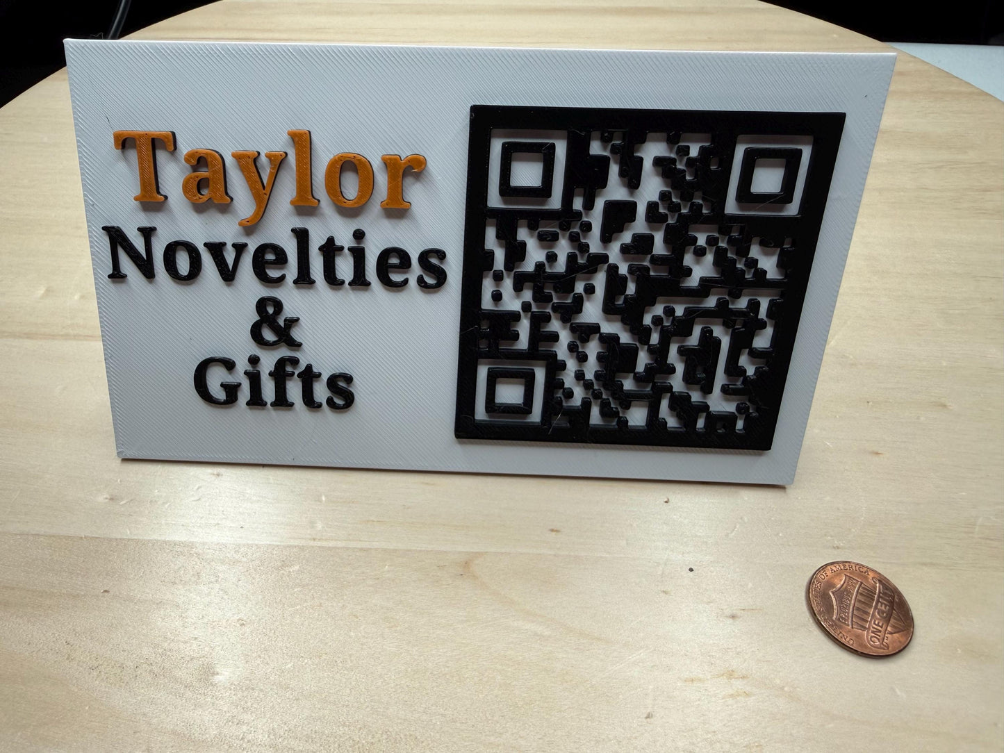 Custom QR Code Business Card Style Display Stand Medium 15cm | Personalized Contactless Networking Sign | Desk or Counter Display