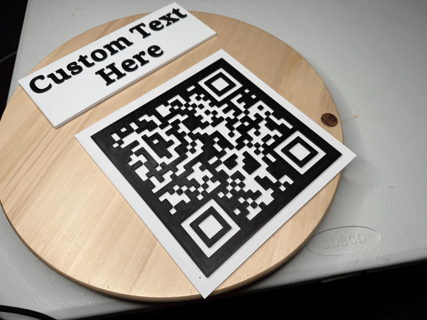 Large Custom QR Code Sign with Custom Text | Tabletop Business Display | Restaurant, Wedding, Event Sign Square