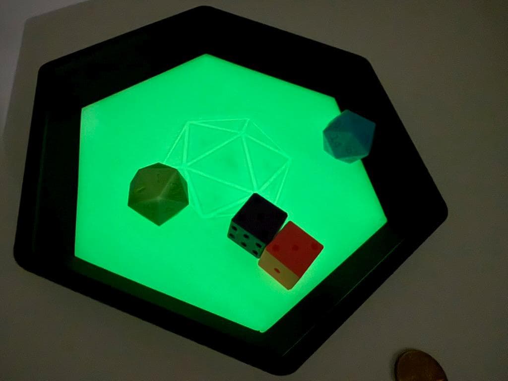 Mini Hexagonal Dice Tray Tabletop RPG Accessory for Dungeons & Dragons, Game Night D20 Dice 3D Printed Gaming Tray Players Dungeon Masters