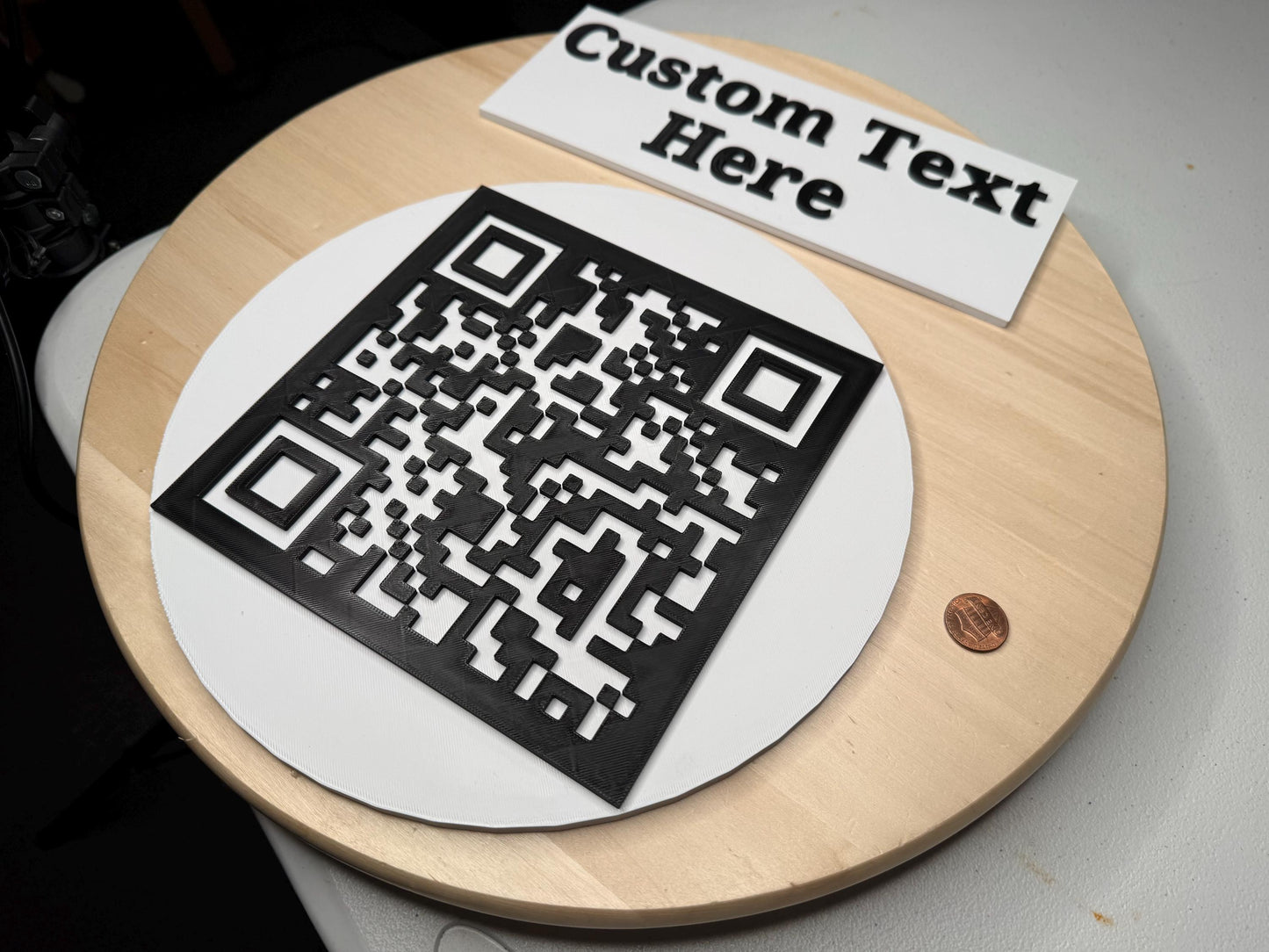 Large Custom QR Code Sign with Custom Text | Tabletop Business Display | Restaurant, Wedding, Event Sign Square