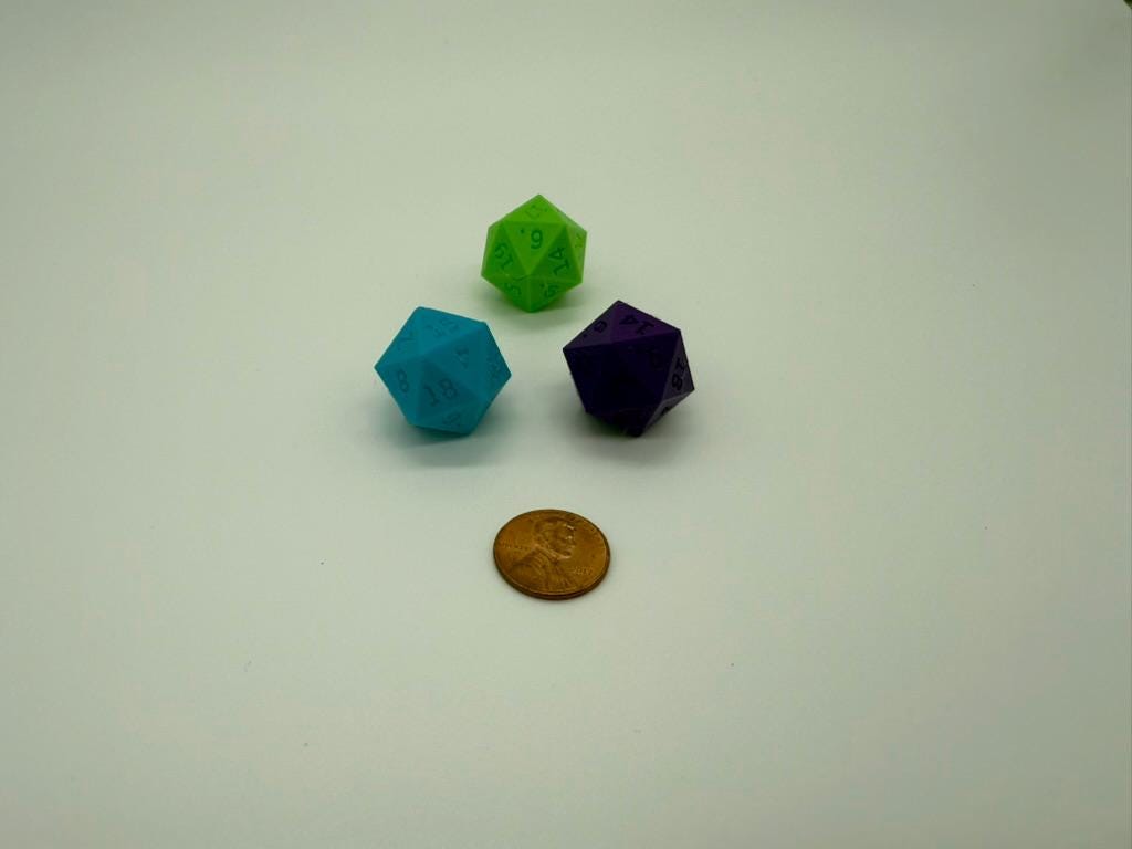 D20 Dice | Tabletop RPG Dice for Dungeons & Dragons, Pathfinder & Game Night | 3D Printed Gaming Die for Players & Dungeon Masters