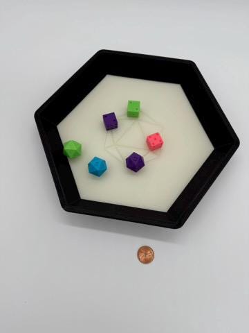 Large Hexagonal Dice Tray | Tabletop RPG Accessory for Dungeons & Dragons, Game Night & D20 Dice | 3D Printed Gaming Tray for Players & Dungeon Masters