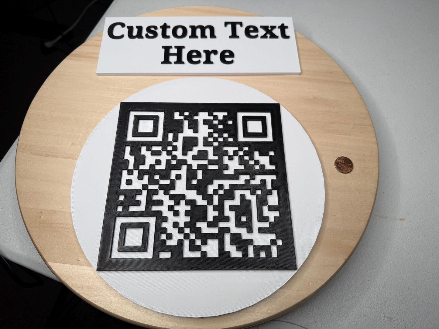 Large Custom QR Code Sign with Custom Text | Tabletop Business Display | Restaurant, Wedding, Event Sign Square