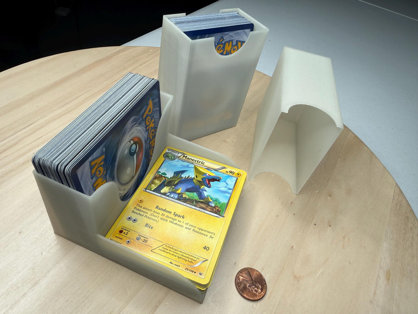 Glow in the Dark TCG Bundle – Draw & Discard Tray + 100 Card Deck Box | Fits Pokémon, Magic The Gathering, Yu-Gi-Oh | Gamer Gift Set