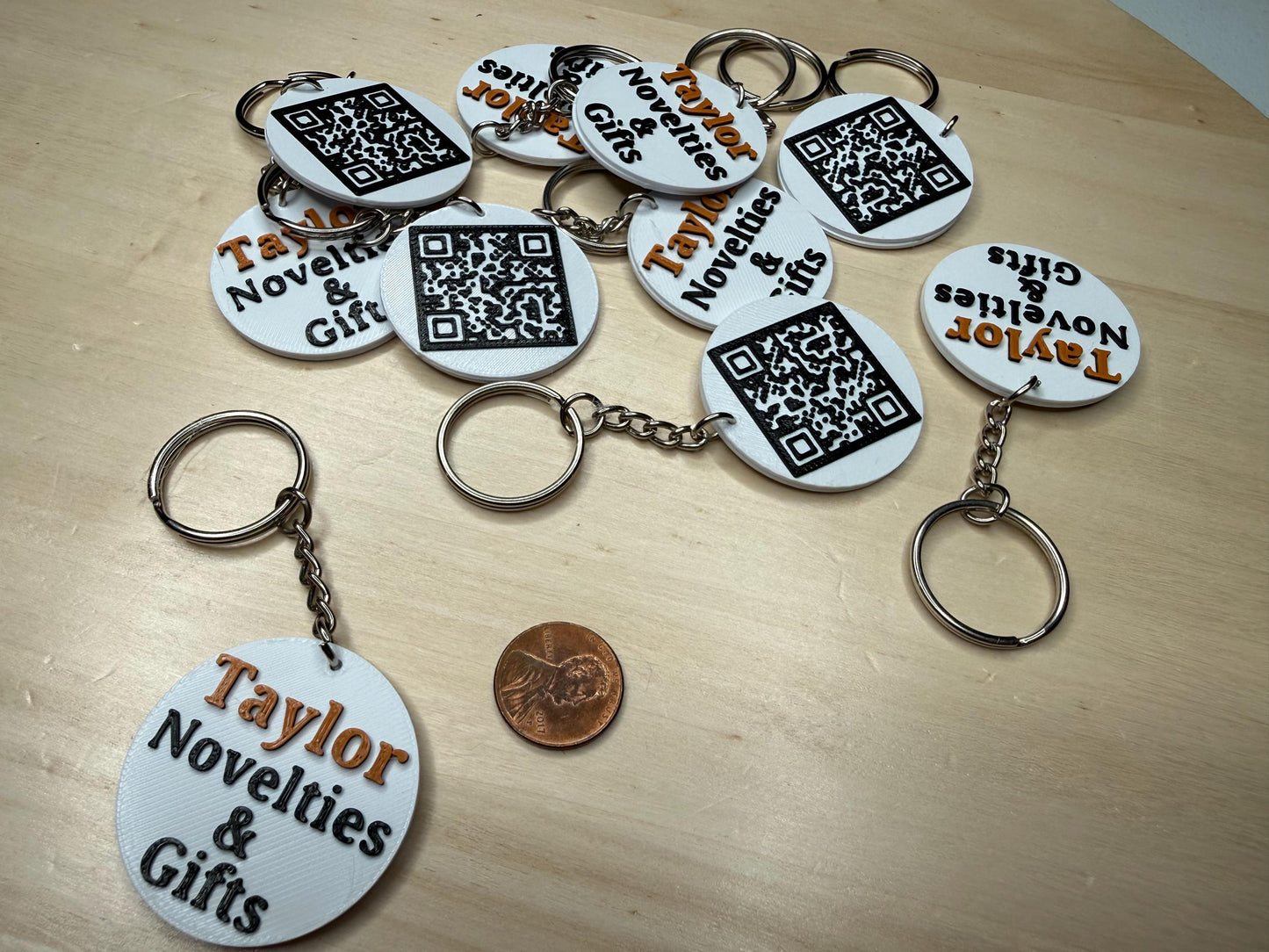 Custom QR Code & Text Keychain | Personalized Scan Tag | Business, Contact, Social Media Link Key Chain