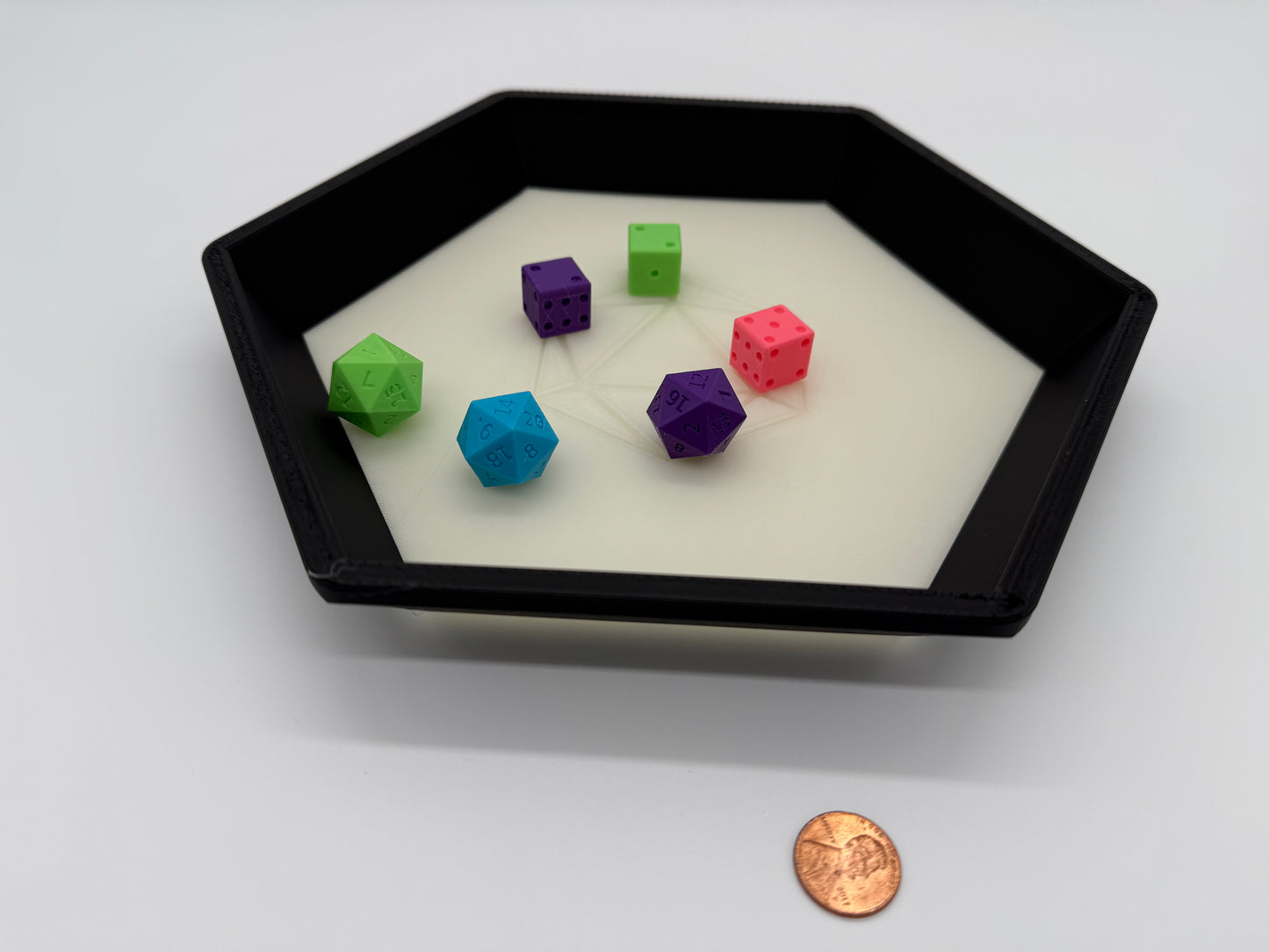 Large Hexagonal Dice Tray | Tabletop RPG Accessory for Dungeons & Dragons, Game Night & D20 Dice | 3D Printed Gaming Tray for Players & Dungeon Masters