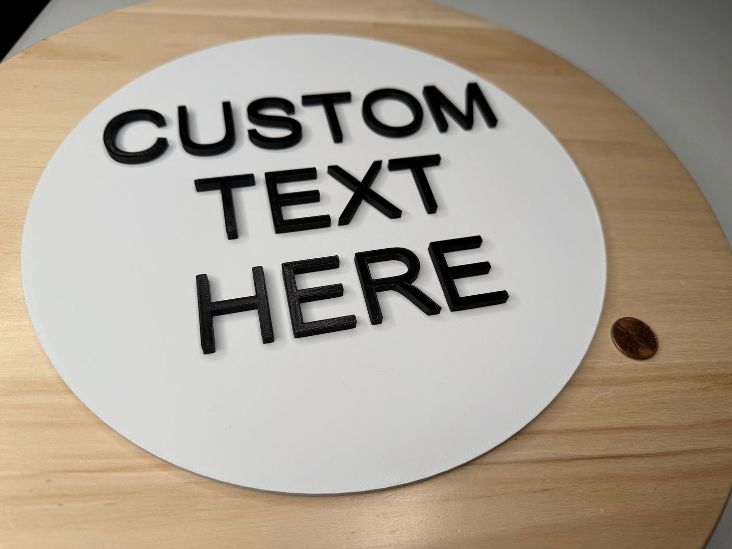Custom Text Circle Sign β Round Wall Banner Label | Personalized Name Sign | Custom Phrase Decor for Home, Office & Small Business