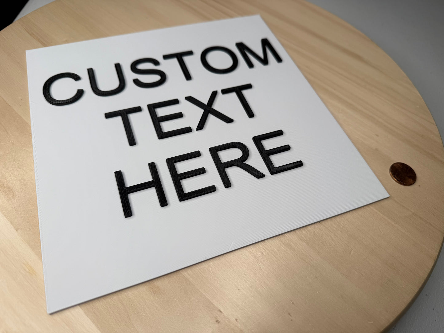 Custom Text Square Sign β Personalized Banner Label | Custom Phrase Wall Art for Home, Office, or Small Business Decor