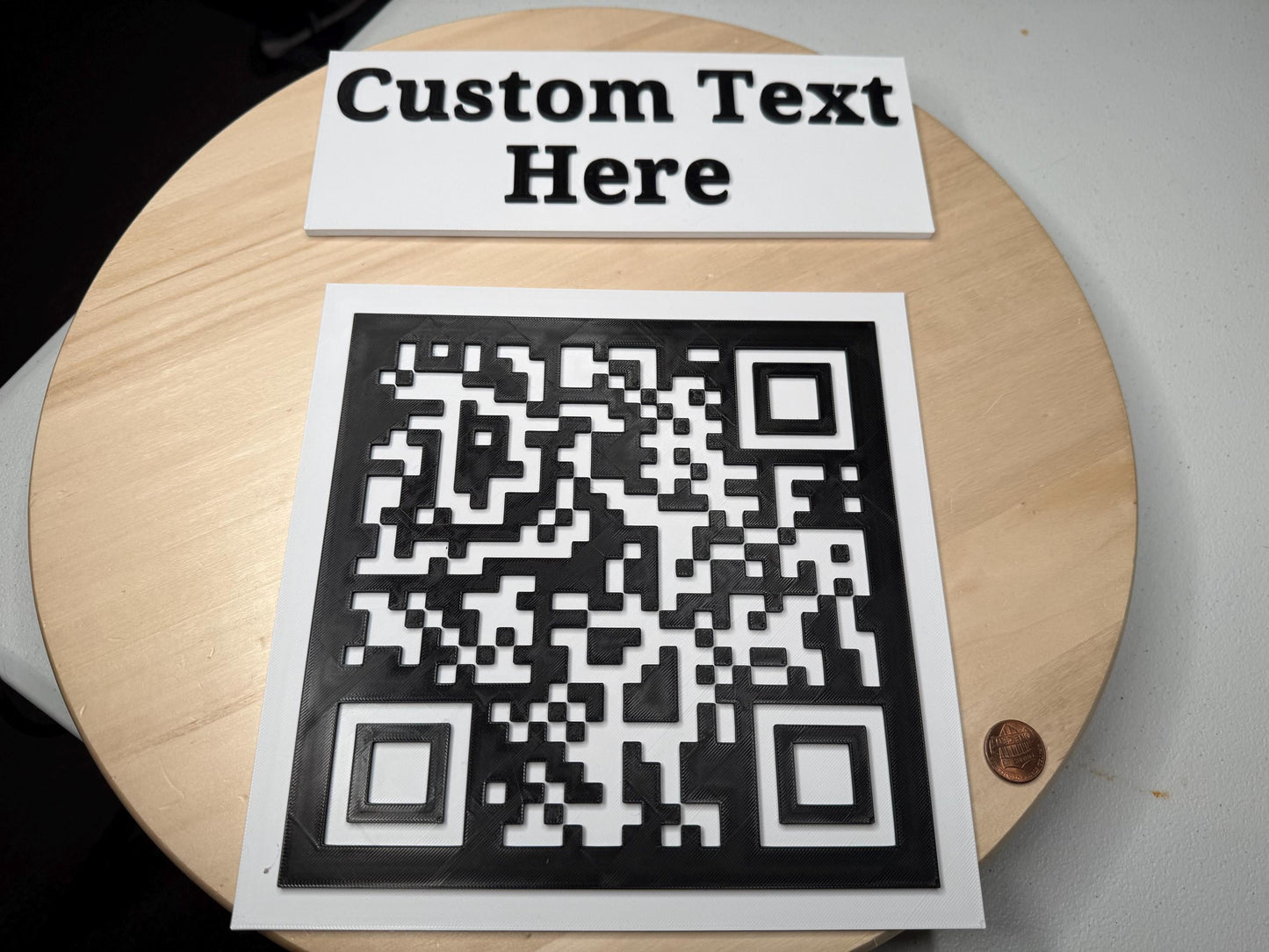 Large Custom QR Code Sign with Custom Text | Tabletop Business Display | Restaurant, Wedding, Event Sign Square