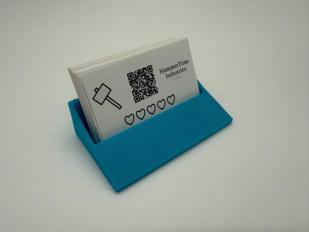 Standard Business Card Stand Holder | Landscape or Portrait Display Tray | Desk Organizer for Office, Vendor Booth, or Small Business