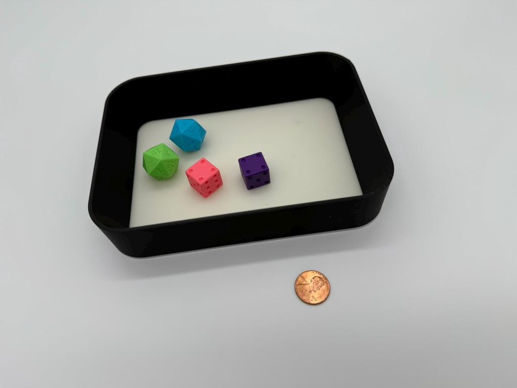 Mini Rectangular Dice Tray | Tabletop RPG Accessory for Dungeons & Dragons, Game Night & D20 Dice | 3D Printed Gaming Tray for Players & Dungeon Masters