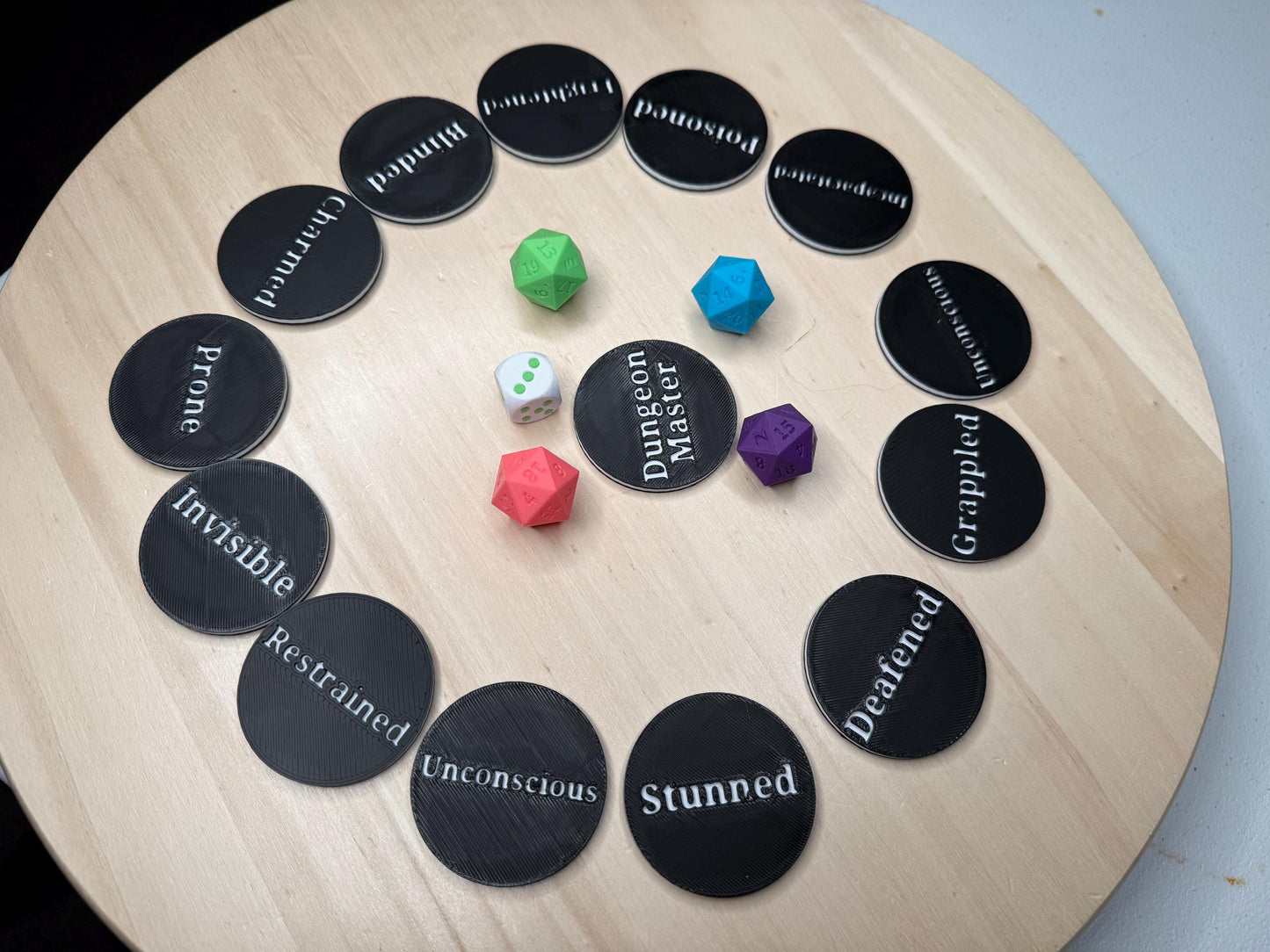 Dungeons & Dragons Condition Tokens Set – DnD 5e Game Markers | Tabletop RPG Accessories | Status Effect Tokens | Dungeon Master Tools