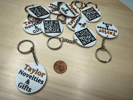 Custom QR Code & Text Keychain | Personalized Scan Tag | Business, Contact, Social Media Link Key Chain