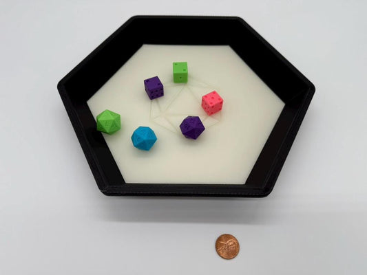 Large Hexagonal Dice Tray | Tabletop RPG Accessory for Dungeons & Dragons, Game Night & D20 Dice | 3D Printed Gaming Tray for Players & Dungeon Masters