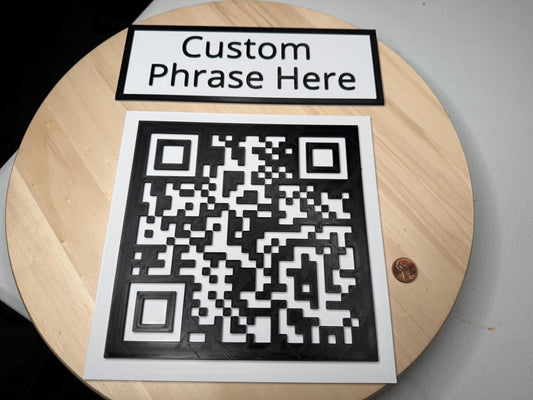 Large Custom QR Code Sign with Custom Phrase | Tabletop Business Display | Restaurant, Wedding, Event Sign Square