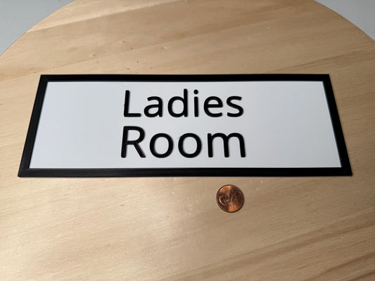Ladies Room Sign – Restroom Bathroom Door Sign for Restaurants, Offices & Small Business | Women’s Toilet Room Label Décor