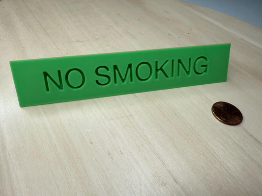 No Smoking Tabletop Desk Sign – 15x3 cm Freestanding Name Plate | Office, Restaurant, Event, Wedding Reception Table Sign