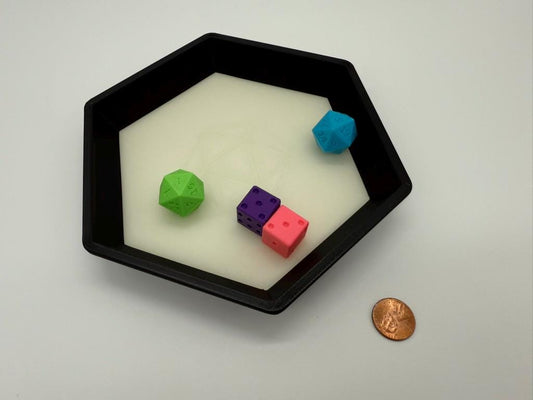 Mini Hexagonal Dice Tray Tabletop RPG Accessory for Dungeons & Dragons, Game Night D20 Dice 3D Printed Gaming Tray Players Dungeon Masters