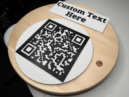 Large Custom QR Code Sign with Custom Text | Tabletop Business Display | Restaurant, Wedding, Event Sign Square