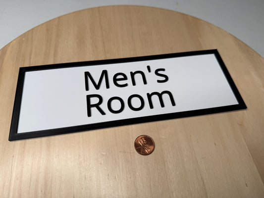 Men’s Room Sign – Restroom Bathroom Door Sign for Restaurants, Offices & Small Business | Gentlemen Toilet Room Label Décor