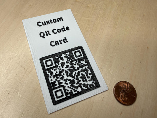 Custom QR Code Business Card Portrait | Personalized Contact Card with Custom Text | Digital Networking Tool