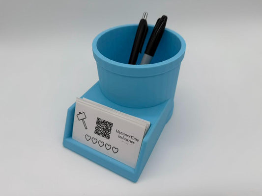 Standard Landscape & Portrait Business Card Stand – Pencil & Pen Holder Display Tray | Desk Organizer for Office, Home, or Events