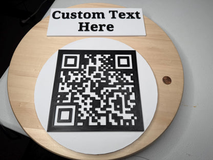 Large Custom QR Code Sign with Custom Text | Tabletop Business Display | Restaurant, Wedding, Event Sign Square