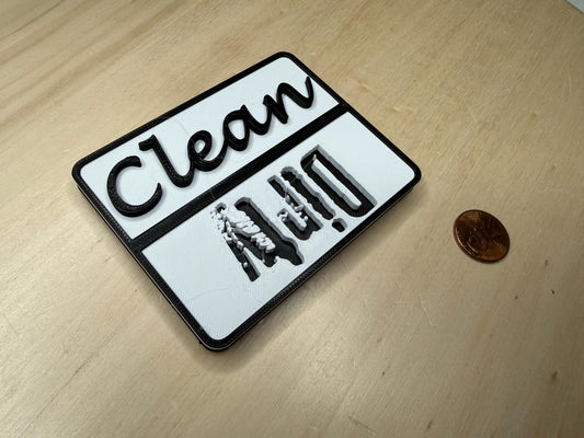 Clean or Dirty Dishwasher Magnet | Kitchen Organization | Reversible Sign for Home & Office