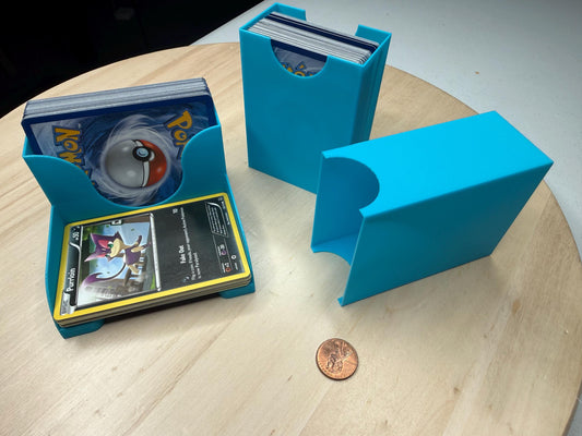 Trading Card Game Bundle – Draw & Discard Tray + 100 Card Deck Box | Fits Pokémon, Magic The Gathering, Yu-Gi-Oh | TCG Organizer Gift