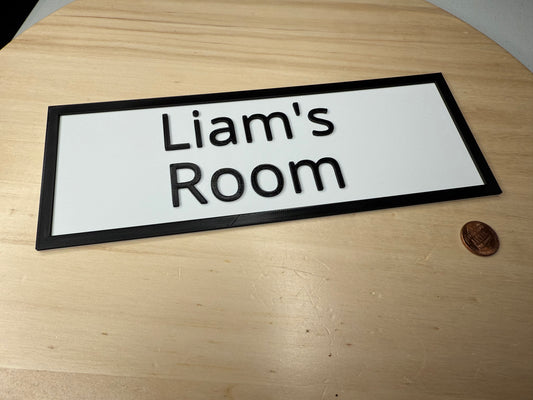 Custom Name Room Sign – 9.5x3.5" Personalized Wall Art | Bedroom Door Label, Kids Room Decor, Office or Home Banner Nameplate