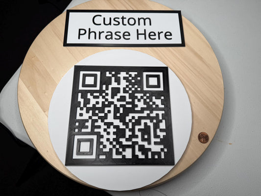 Large Custom QR Code Sign with Custom Phrase | Tabletop Business Display | Restaurant, Wedding, Event Sign Circle