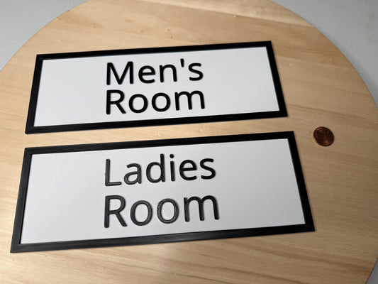 Men’s & Ladies’ Room Sign Set – Restroom Wall or Door Signs for Bathroom | Small Business, Restaurant, Office Display Décor