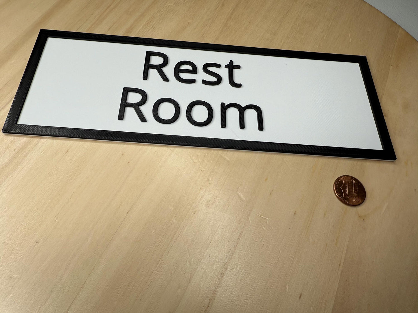 Rest Room Sign – Restroom Banner Display for Bathroom | Restaurant, Small Business, Office Door or Wall Décor