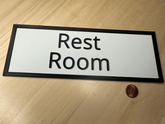 Rest Room Sign – Restroom Banner Display for Bathroom | Restaurant, Small Business, Office Door or Wall Décor