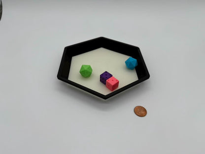 Mini Hexagonal Dice Tray Tabletop RPG Accessory for Dungeons & Dragons, Game Night D20 Dice 3D Printed Gaming Tray Players Dungeon Masters