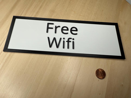 Free WiFi Sign – Wireless Internet Banner Display | Restaurant, Café, Small Business, Door, Wall, or Counter Décor