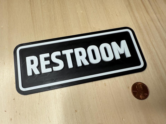 Restroom Sign – Bathroom Door Sign for Restaurants, Offices & Small Businesses | Men & Women Wall Display | Modern Washroom Label