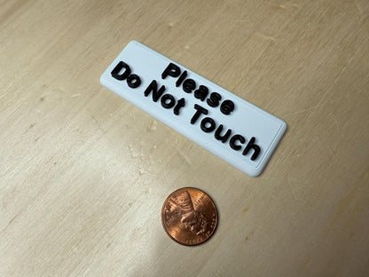 Please Do Not Touch Sign – Display Banner Label for Shops & Small Businesses | No Touching Counter Display | Retail Table Decor