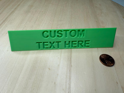Custom Text Tabletop Desk Sign – 15x3 cm Personalized Name Plate | Wedding Table Sign | Office Desk Sign | Event Decoration