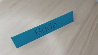 Bride Tabletop Sign – 15x3 cm Wedding Reception Name Plate | Wedding Table Décor | Bridal Shower & Event Decoration
