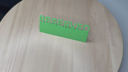 Reserved Tabletop Stand Sign – Freestanding Banner Label for Restaurant, Small Business, Wedding Reception, or Event Table Reservation