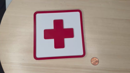 First Aid Kit Sign – Medical Health Banner Display for Restaurant, Office, or Small Business | Wall Safety Room Label Decor