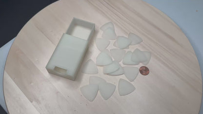 Glow in the Dark Equilateral Triangle Guitar Pick Set – 1mm with Travel Case | Acoustic, Electric & Bass Guitar Picks | Musician Gift | Strumming Accessories